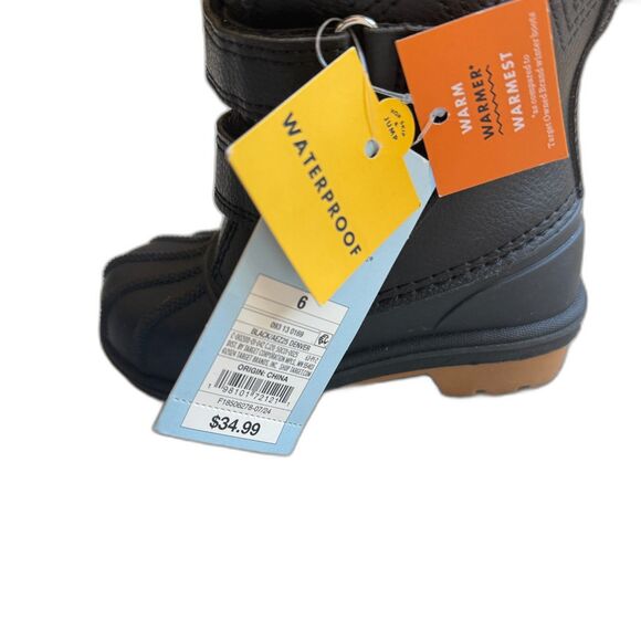 Toddler Black Denver Winter Boots - Cat & Jack Size 6 NWT - Picture 7 of 8